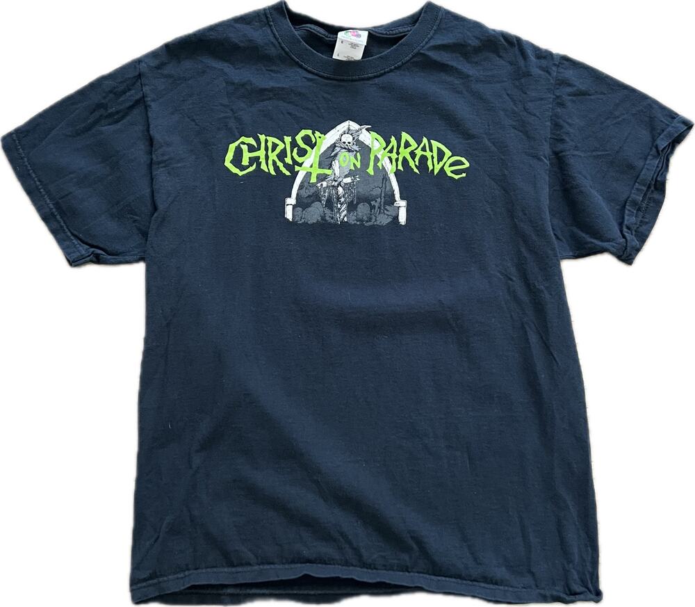 Vintage 2009 Christ On parade Hardcore Punk Band T Shirt Size large Black